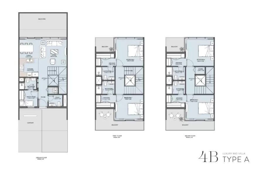Taormina Village Dubai – 4-Bedroom Townhouse Floor Plan