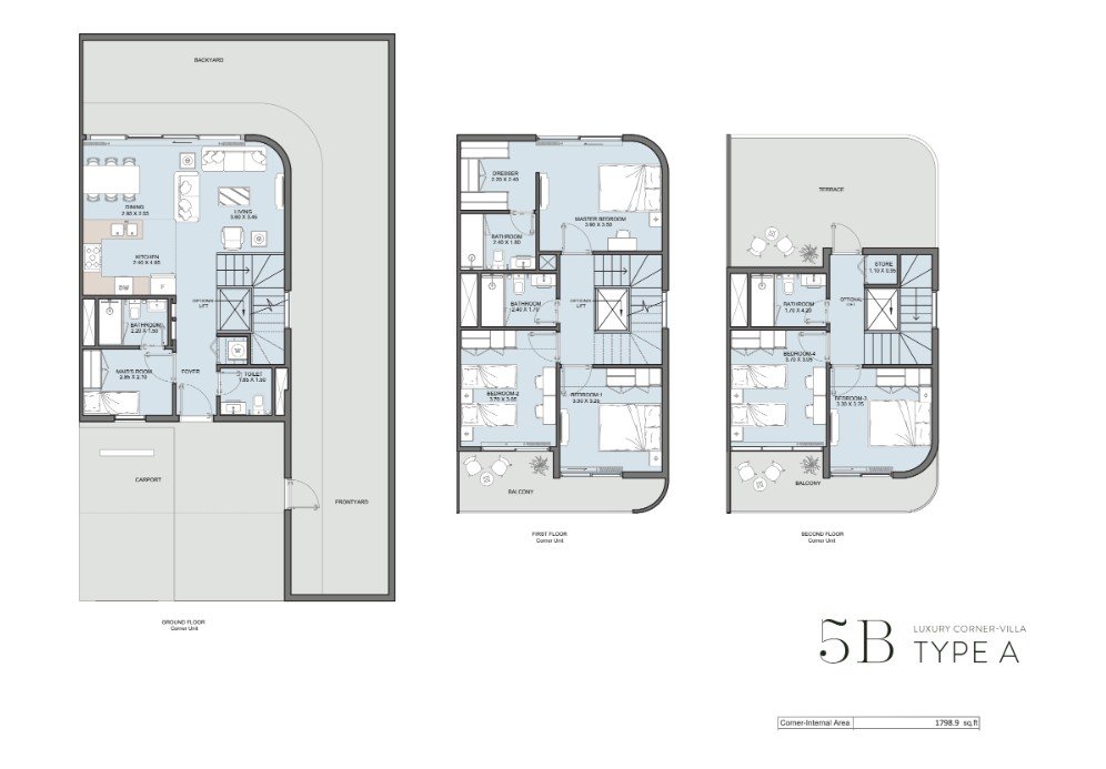 Taormina Village Dubai – 5-Bedroom Villa Floor Plan